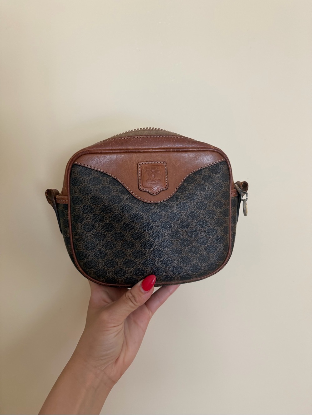 Vintage Celine mini micro bag brown macadam crossbody no strap - as is - Picture 1 of 7